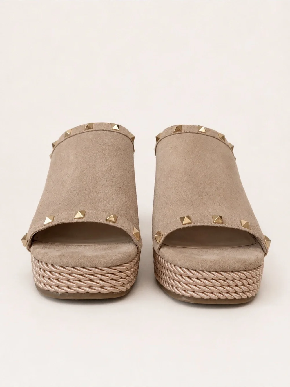 Marc Fisher • Zyme Studded Suede Espadrille Wedges • Size 10